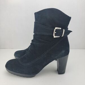 Blondo Womens Size 7.5 Black Zipper Buckle Heels Ankle Boots 1184-31